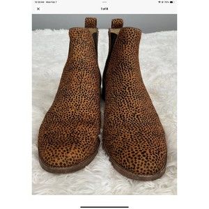 Madewell Womans Ainsley Chelsea Boot Spotted Calf Hair Brown/Black 9.5